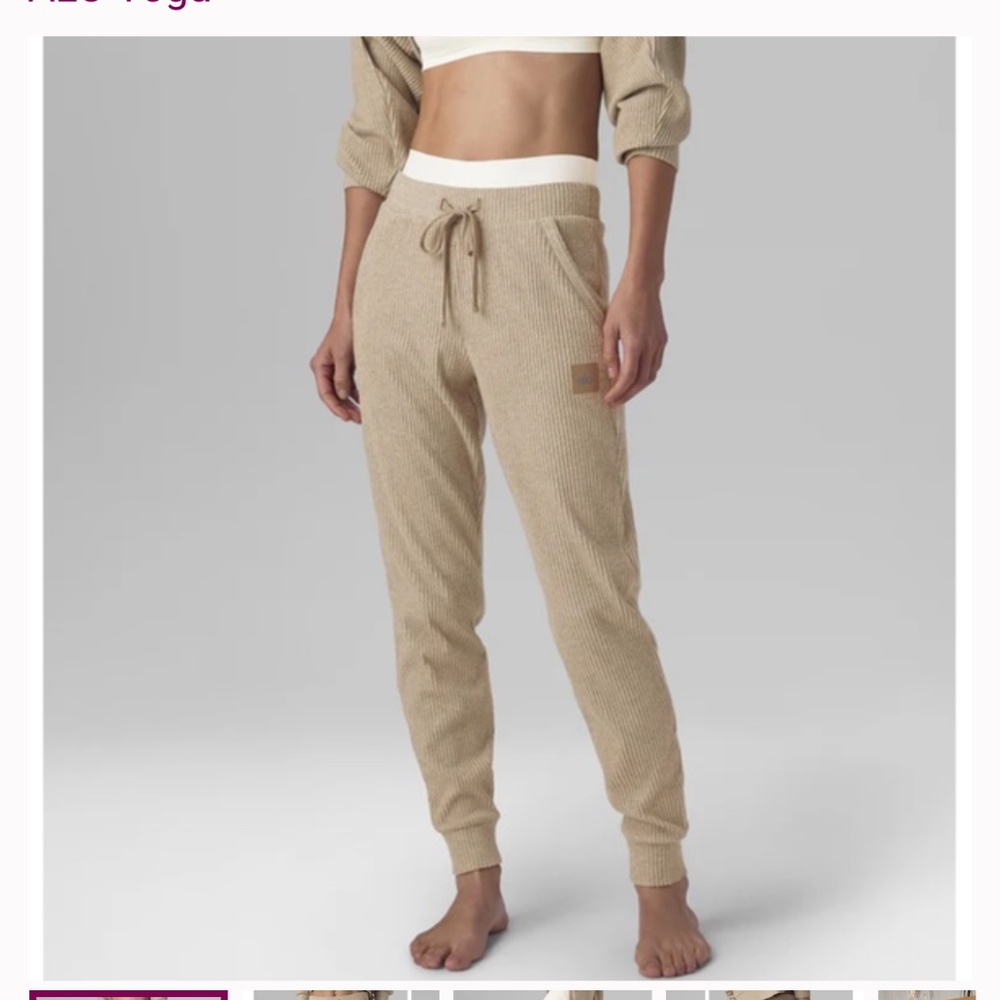 ALO YOGA Muse Ribbed Jogger Sweatpants | Size M